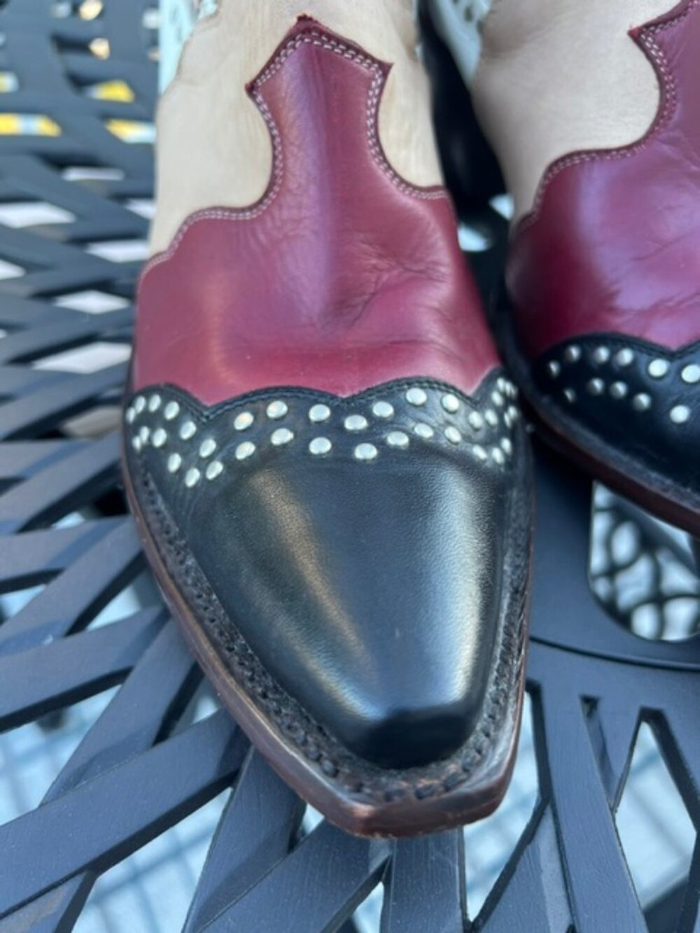 Old Gringo Yippee Women's  Beige/White/Red/Blue Studded Ankle Boots - Size 10 B - Picture 5 of 16